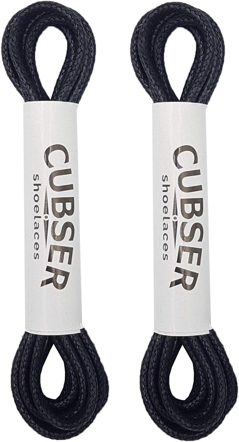 Round Shoelaces (2 Pairs) Premium Waxed Durable Thin 3mm Laces for Dress Casual Oxford Shoes