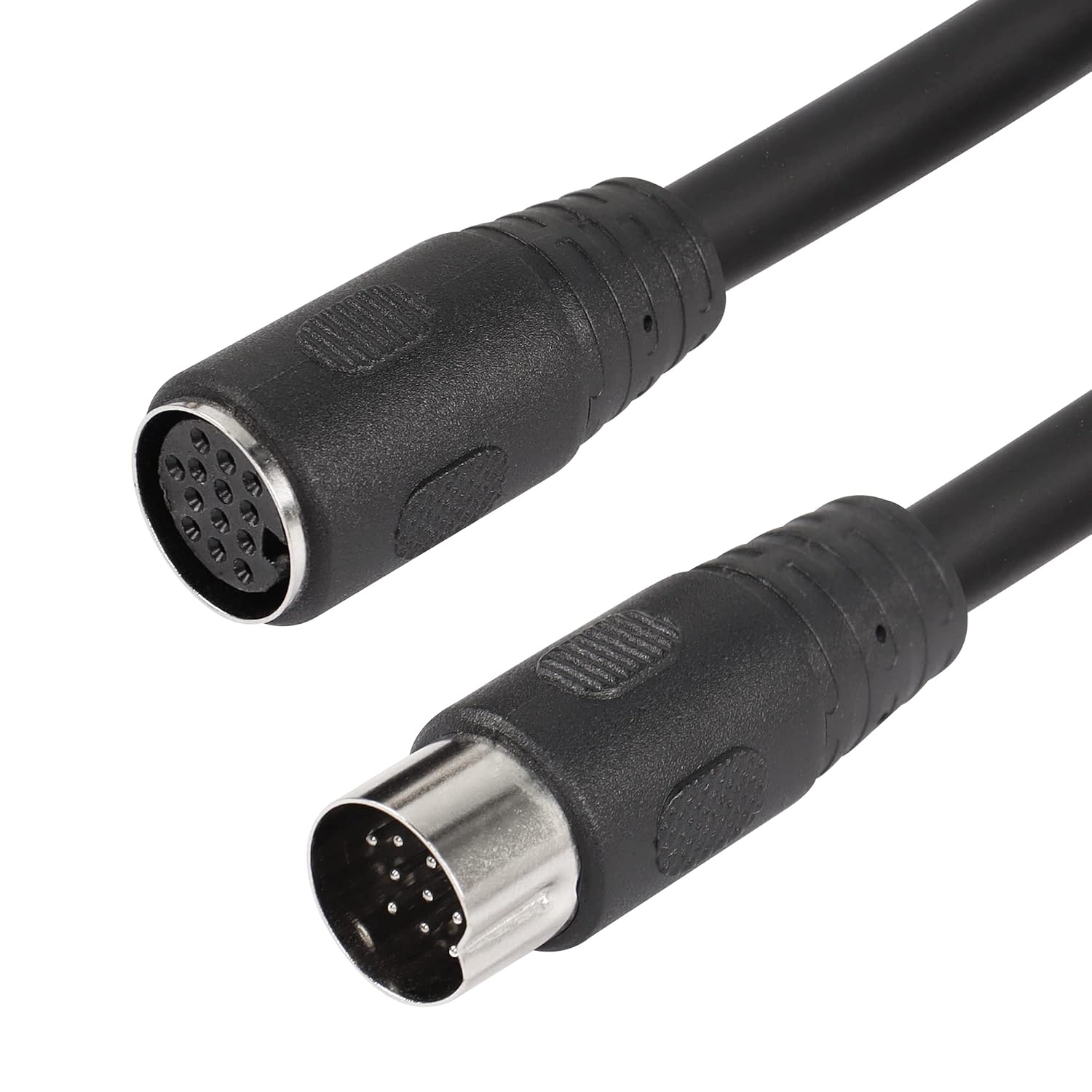 CERRXIAN DIN 13 PIN Male to Female Electrical Signal Control Cable, UL2919 OD9.0MM 13 PIN Extension Cable (M-F) (1m Black)