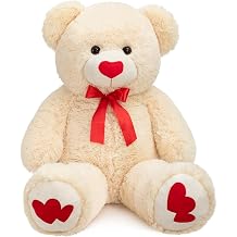 Bejoy Teddy Bear 91 cm Plush Toy Beige Cuddly Toy with Love Red Heart