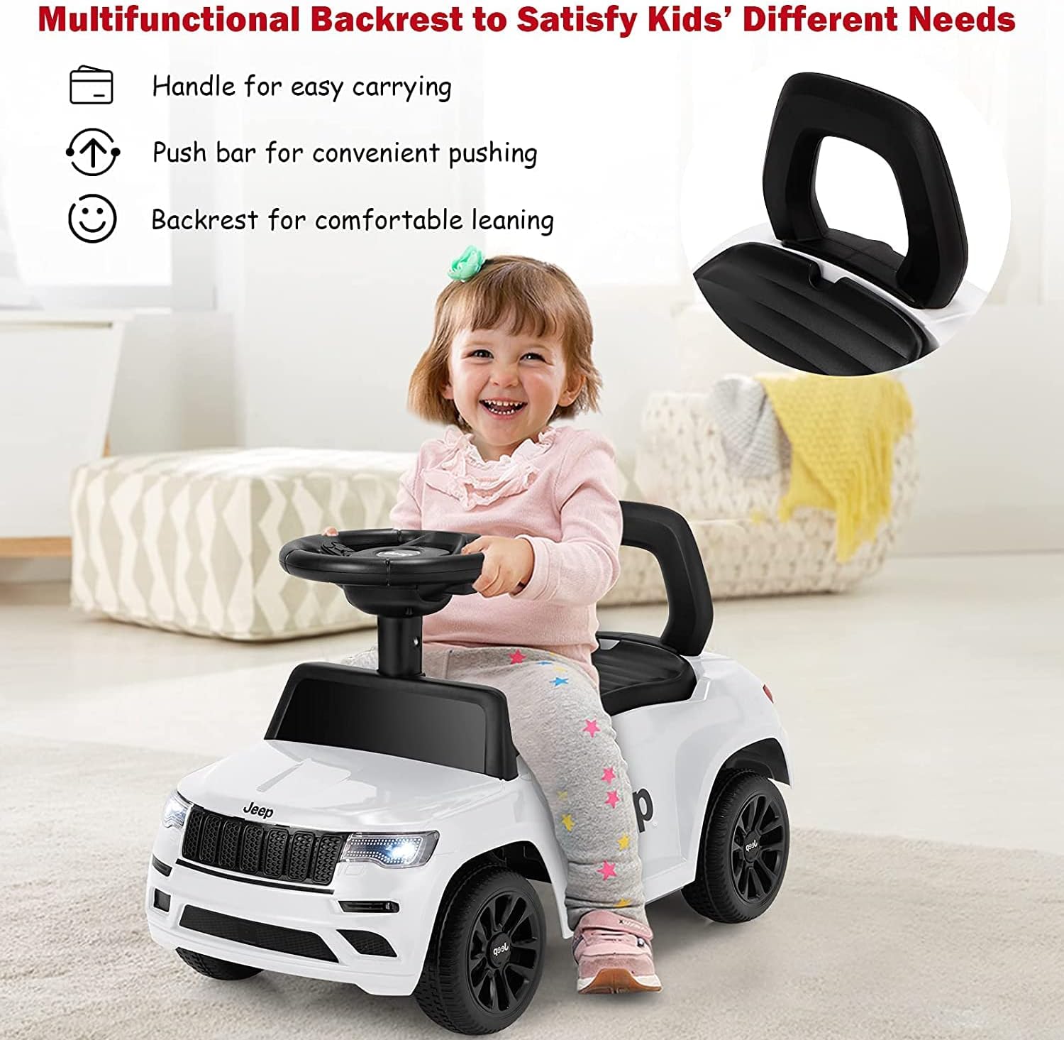 Bеѕt Cуbеr Dеаlѕ 🔥 GLACER Kids Push and Ride Racer, Toddler Ride on Car w/ Under Seat Storage, Horn & Music, Foot-to-Floor Sliding Car Pushing Cart Toy for Boys Girls (White)