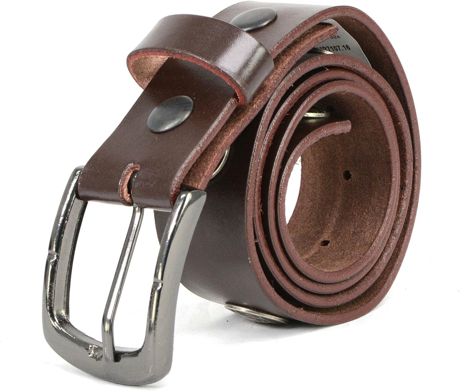 Milwaukee Leather MP7107 Men's 5 Cent Buffalo Coin - Brown Leather Belt w/Interchangeable Buckle - 1.5 inches Wide