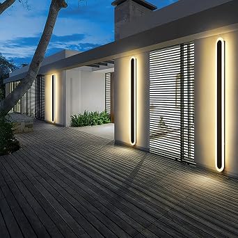 Wall lamp LED Outdoor Wall Light Long Wall Light Modern Waterproof IP65 Villa Porch Garden Led Exterior Wall Black Wall sconces Dimmable, 95inch