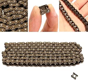 LGSETU Chaîne 25H Avec Maillon Maître De Rechange 47cc 49cc Moteur 2 Temps ATV Quad Go Kart Dirt Pocket Mini Moto Section144 (25H 130L