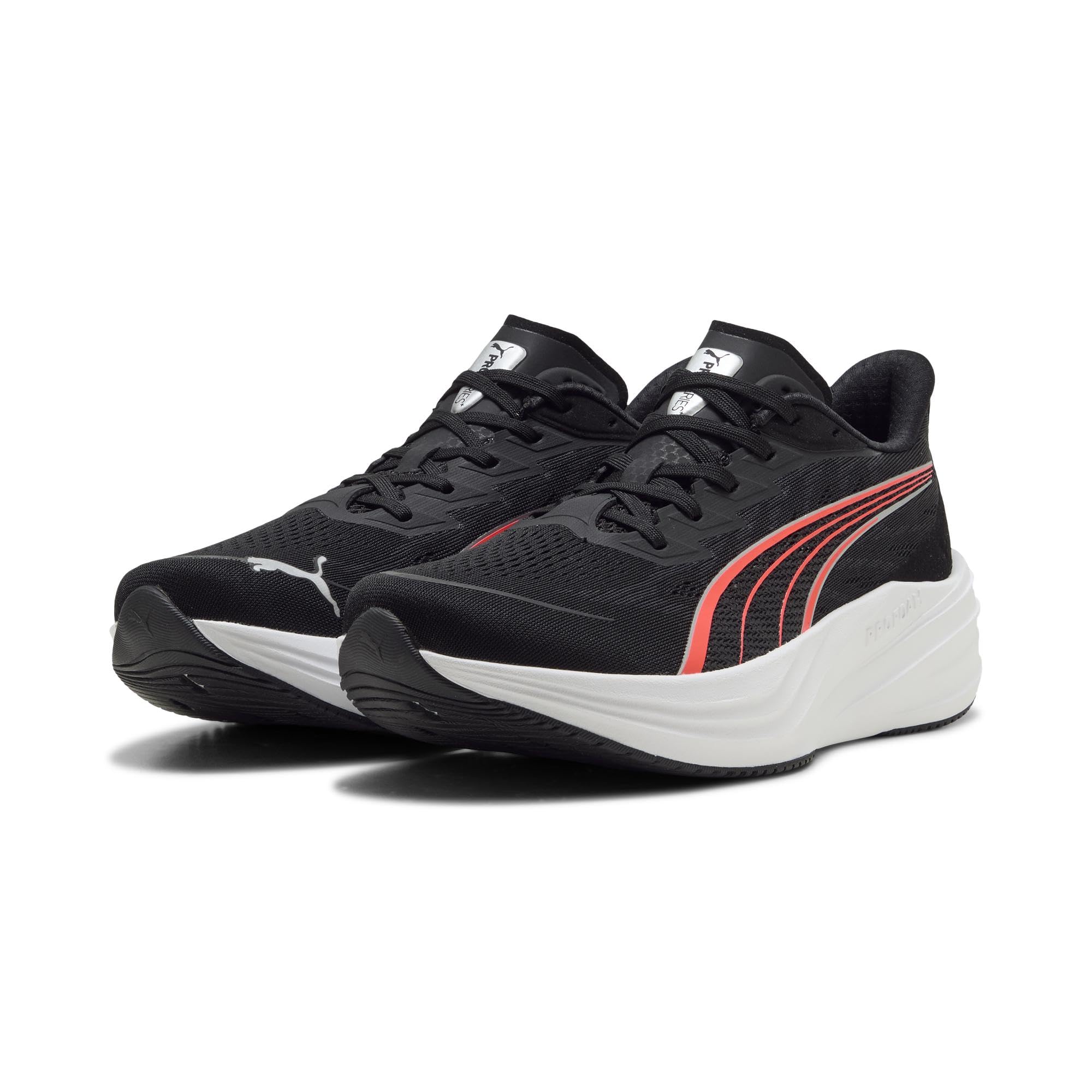 Puma Darter Pro 2 Unisex Straßenlaufschuhe, Schwarz-Ultra-Rot-Weiß, 42 EU