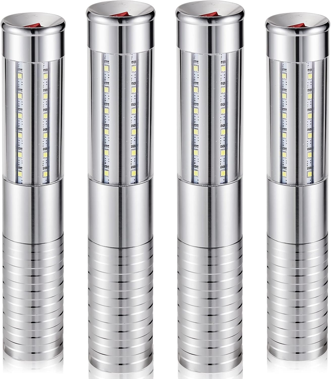 Baton Stroboscopique LED Bâton Lumineux Stroboscopique pour bouteille de champagne - lumière blanche, Réutilisable pour karaoké, bar, boîte de nuit, mariages, fêtes (Argenté 4)