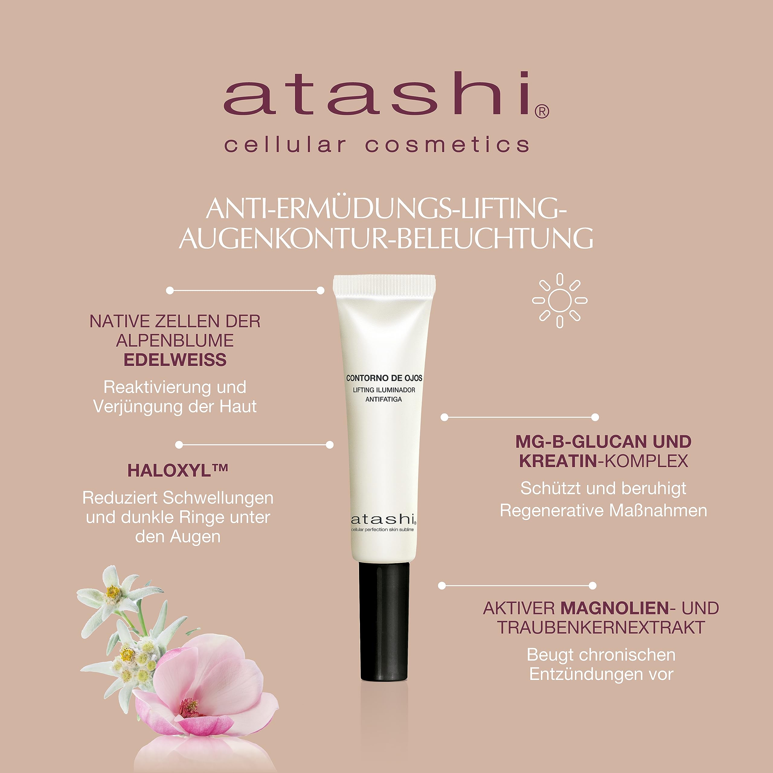 Atashi – No Make Up Ritual Set | DD Cream (50 ml), Illuminierender Augenpflege (15 ml), Radiant Skin Peeling (40 ml) und Make‑up‑Schwamm für ein natürlich frisches Finish