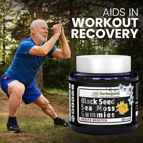 Miniatura 6 de Gomitas de musgo marino de semillas negras, suplemento dietético natural y de hierbas para la piel y apoyo energético con musgo marino, mejora el