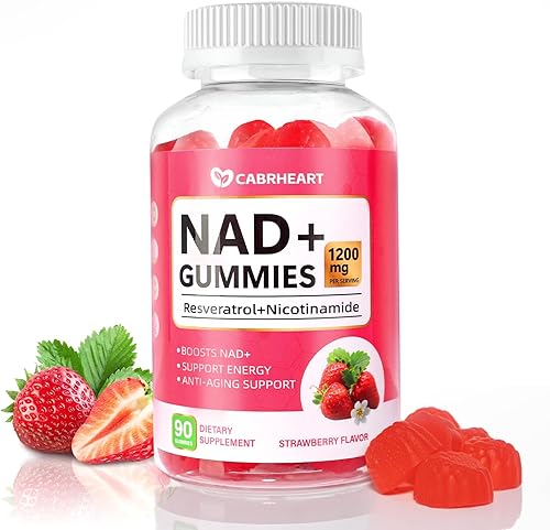 NAD - Gomitas para mujeres y hombres, 1200 mg de NAD liposomal + suplemento de resveratrol, ribósido de nicotinamida, quercetina para