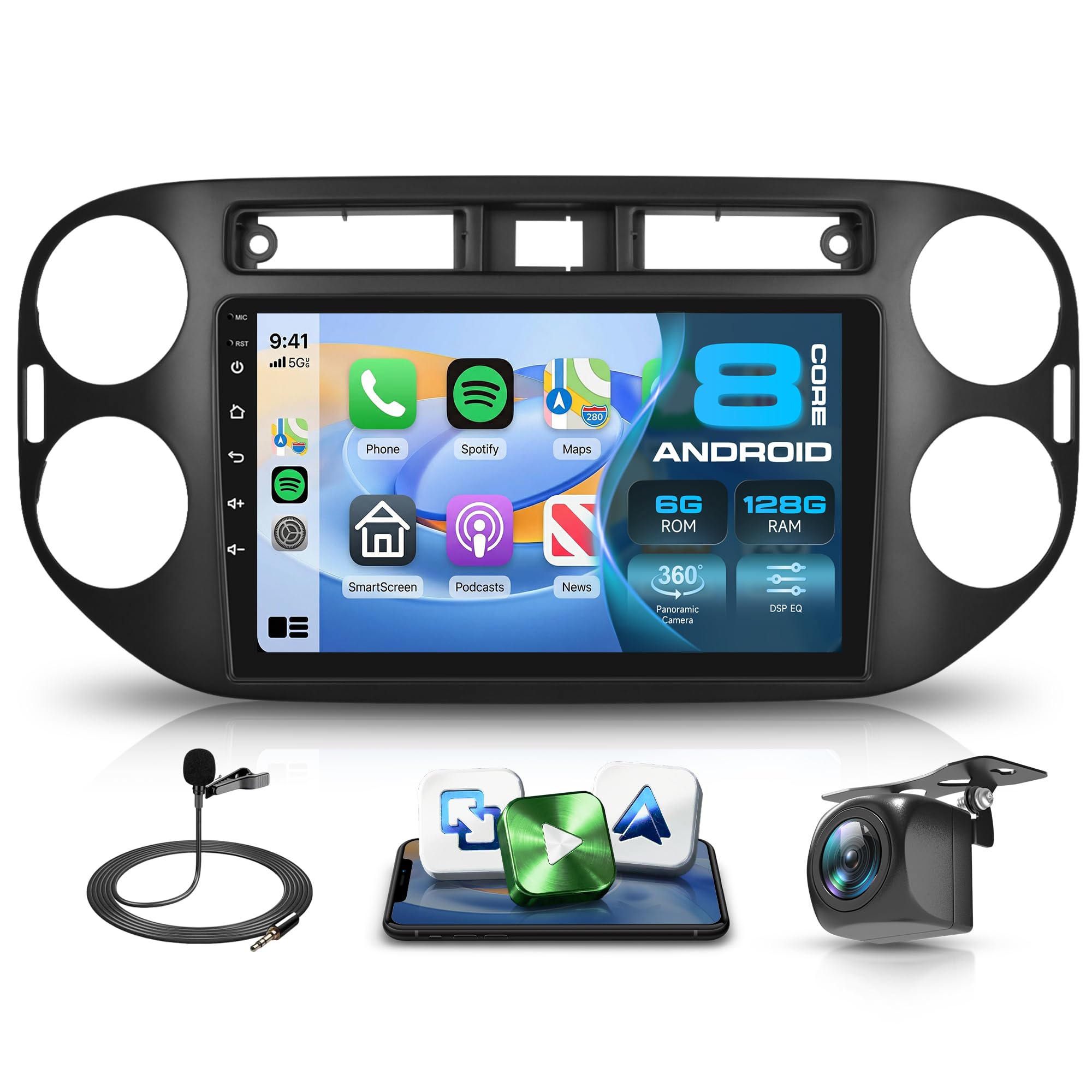 Autoradio Android pour VW Tiguan 2014-2016 Carplay Android Auto 9 Pouces GPS - 8