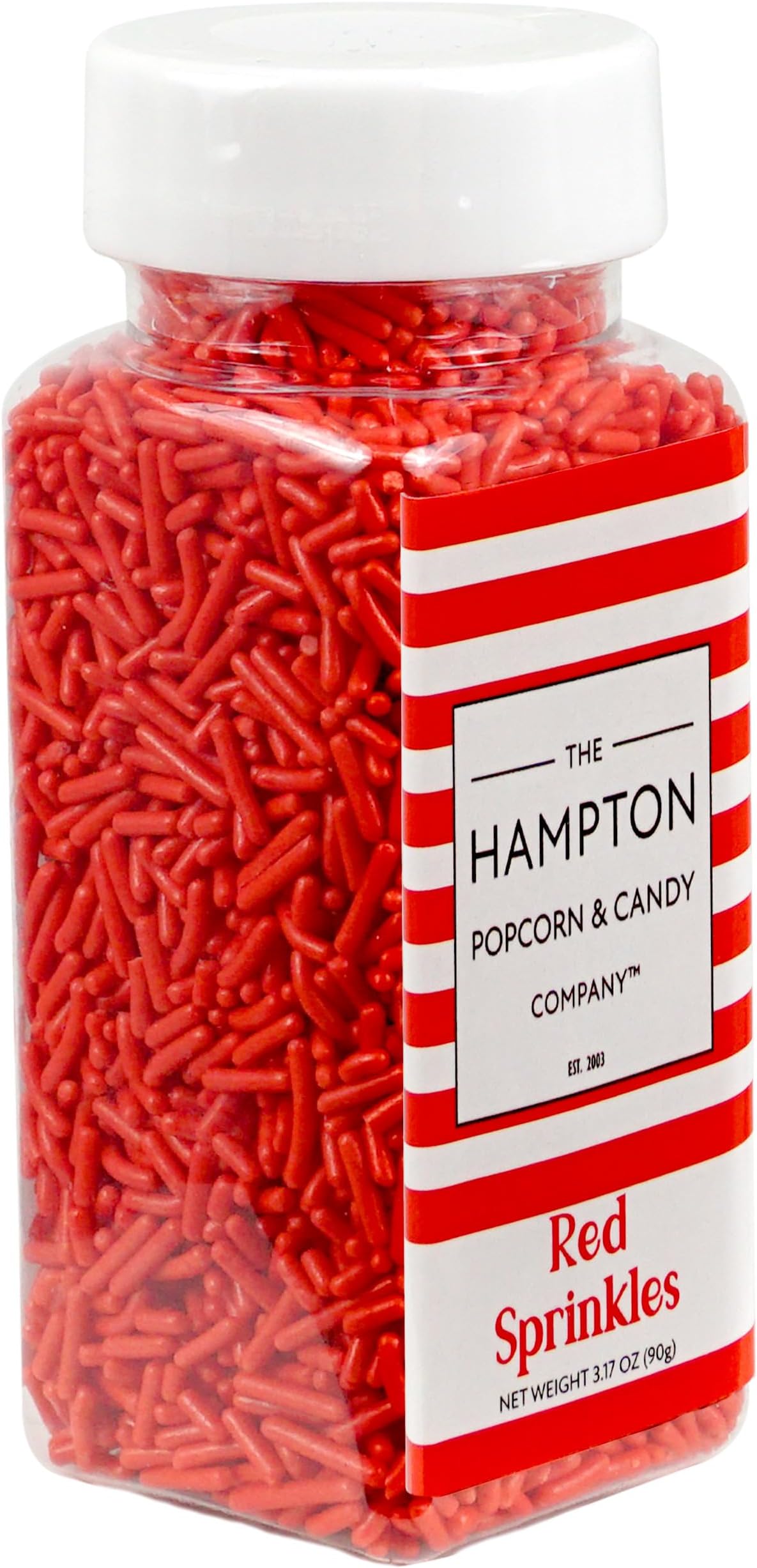 Red Sprinkles Jimmies 3.17 oz, Sprinkles For Cake Decorating, Cake Sprinkles, Sprinkles For Baking, Ice Cream & More, The Hampton Candy Company