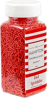 Red Sprinkles Jimmies 3.17 oz, Sprinkles For Cake Decorating, Cake Sprinkles, Sprinkles For Baking, Ice Cream & More, The Hampton Candy Company