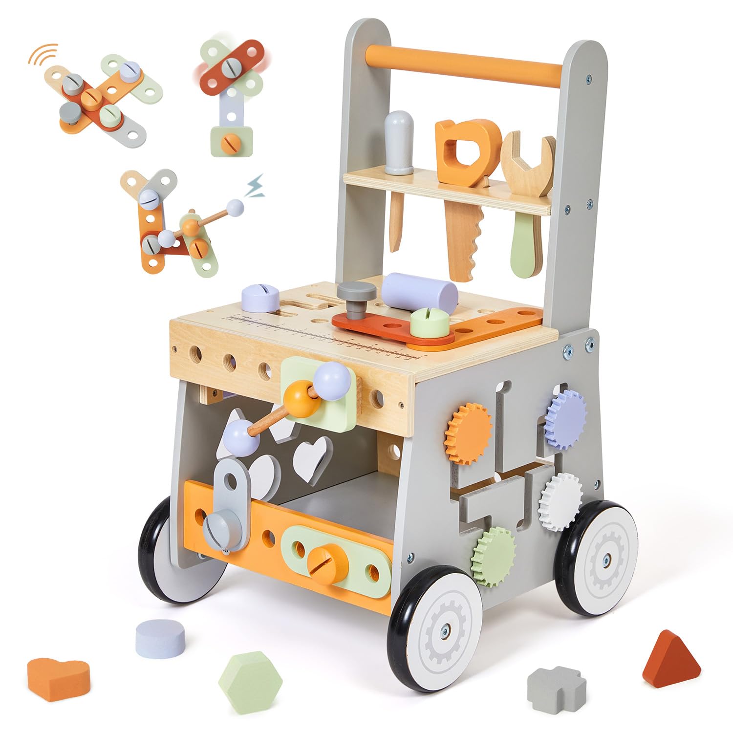 Amazon.com: labebe Wooden Baby Walker, Baby Push Walker, Tool Toy