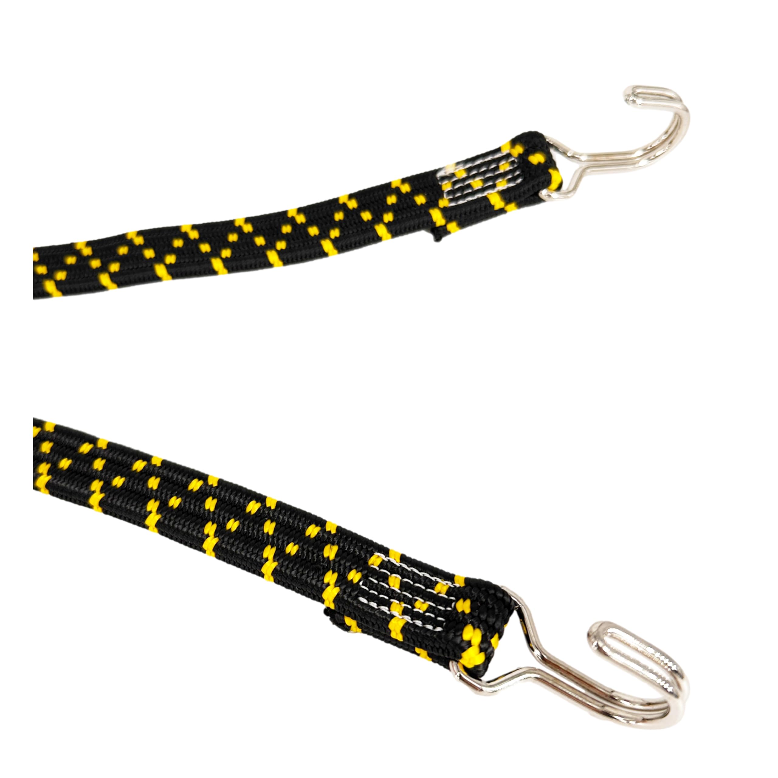 Elastic Bungee Cord with Steel Hooks, 50cm, 120% Stretch, Ideal for Travel, Moving, Camping, Storage. Black.