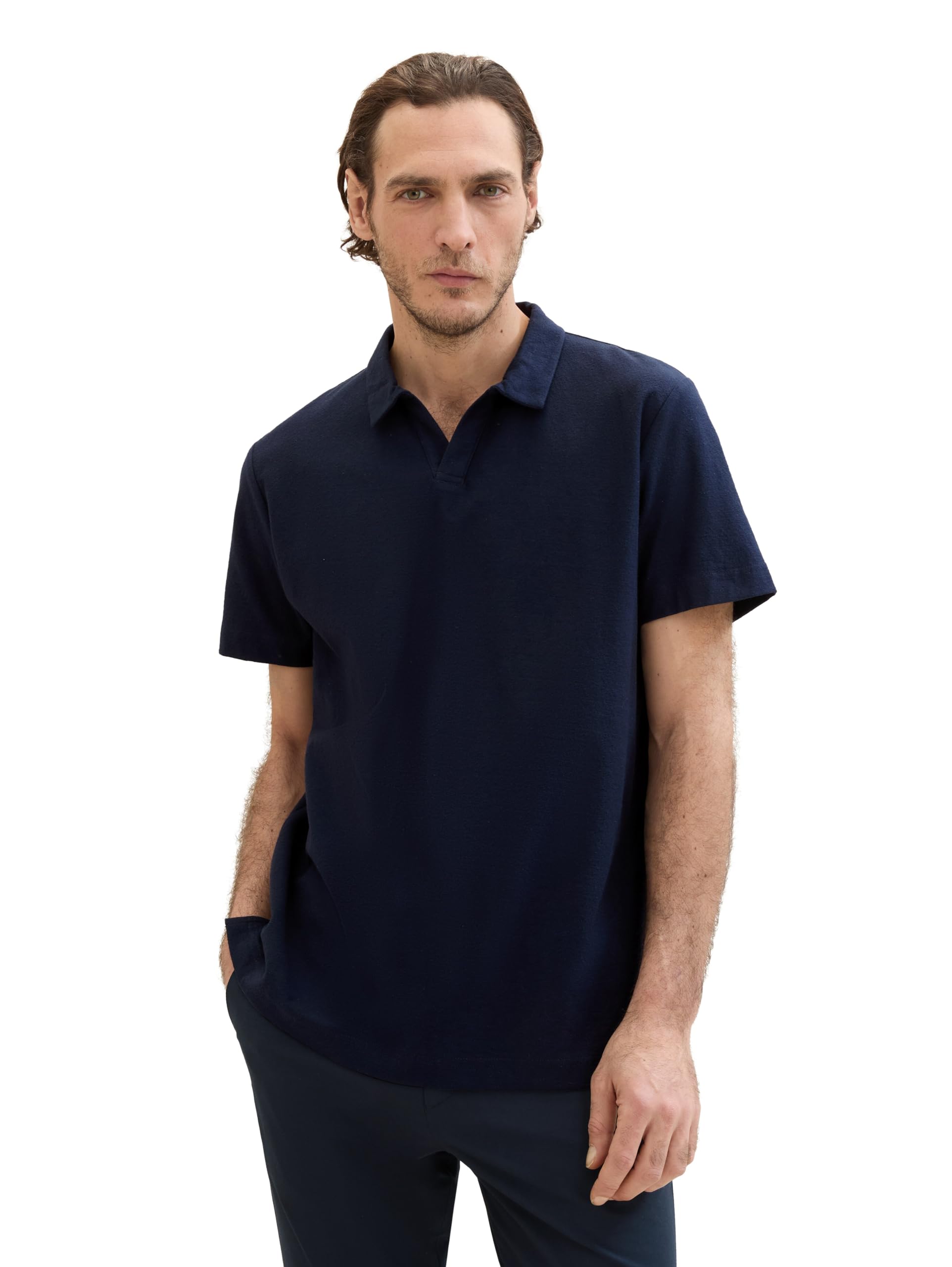 TOM TAILOR Men's 1041813 Basic Polo Shirt with Structure, 10668-Sky Captain Blue, M