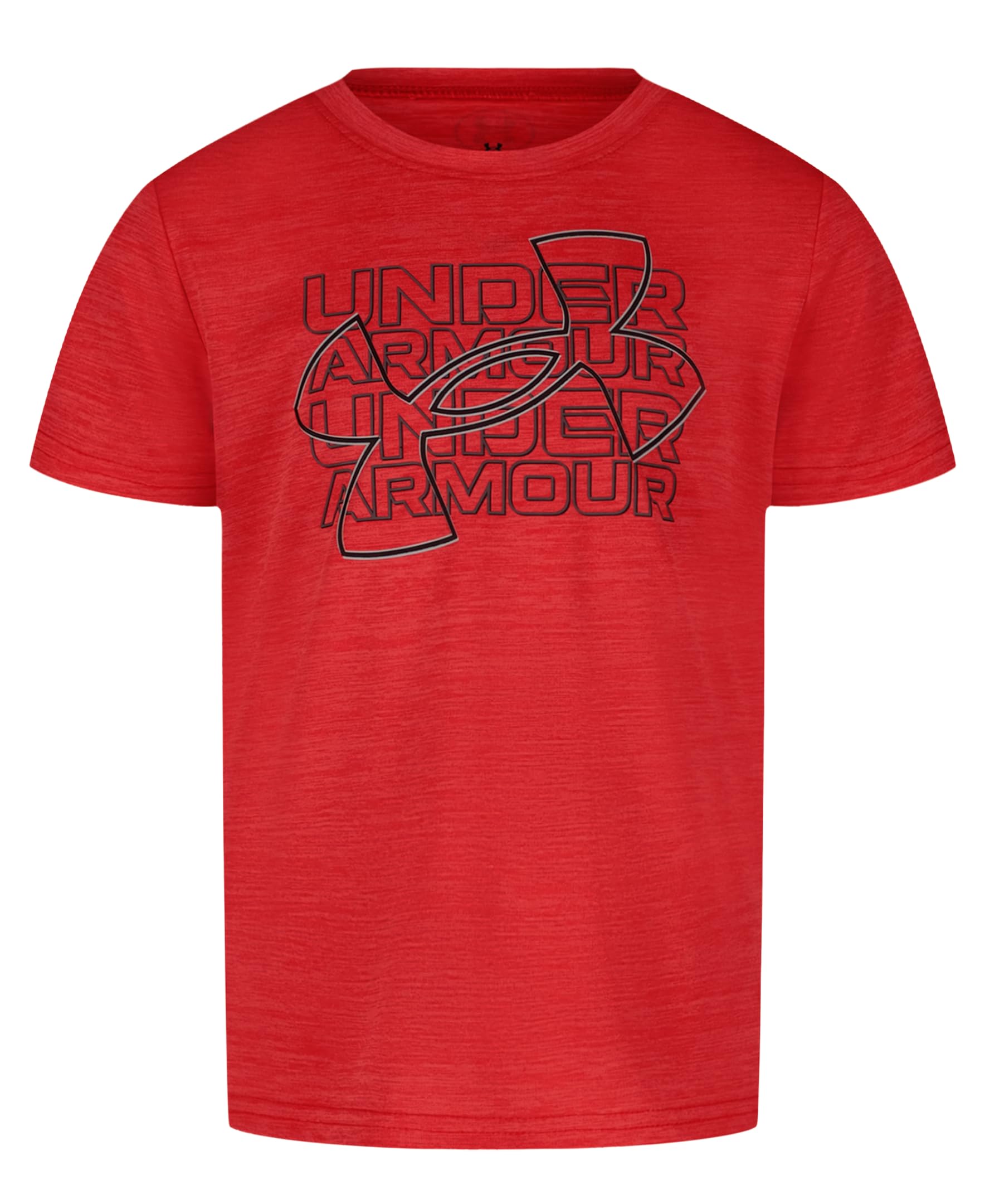 Under Armour Boys Short Sleeve Core Graphic T-Shirt Lightweight Breathable Relaxed Fit Red Breakout 6