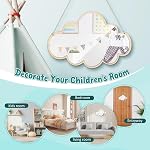 Children Mirror Nordic Cloud Mirror Wooden Cartoon Wall Sticker Baby Safety Mirror for Baby Girls Nursery Bedroom Decorative Mirror