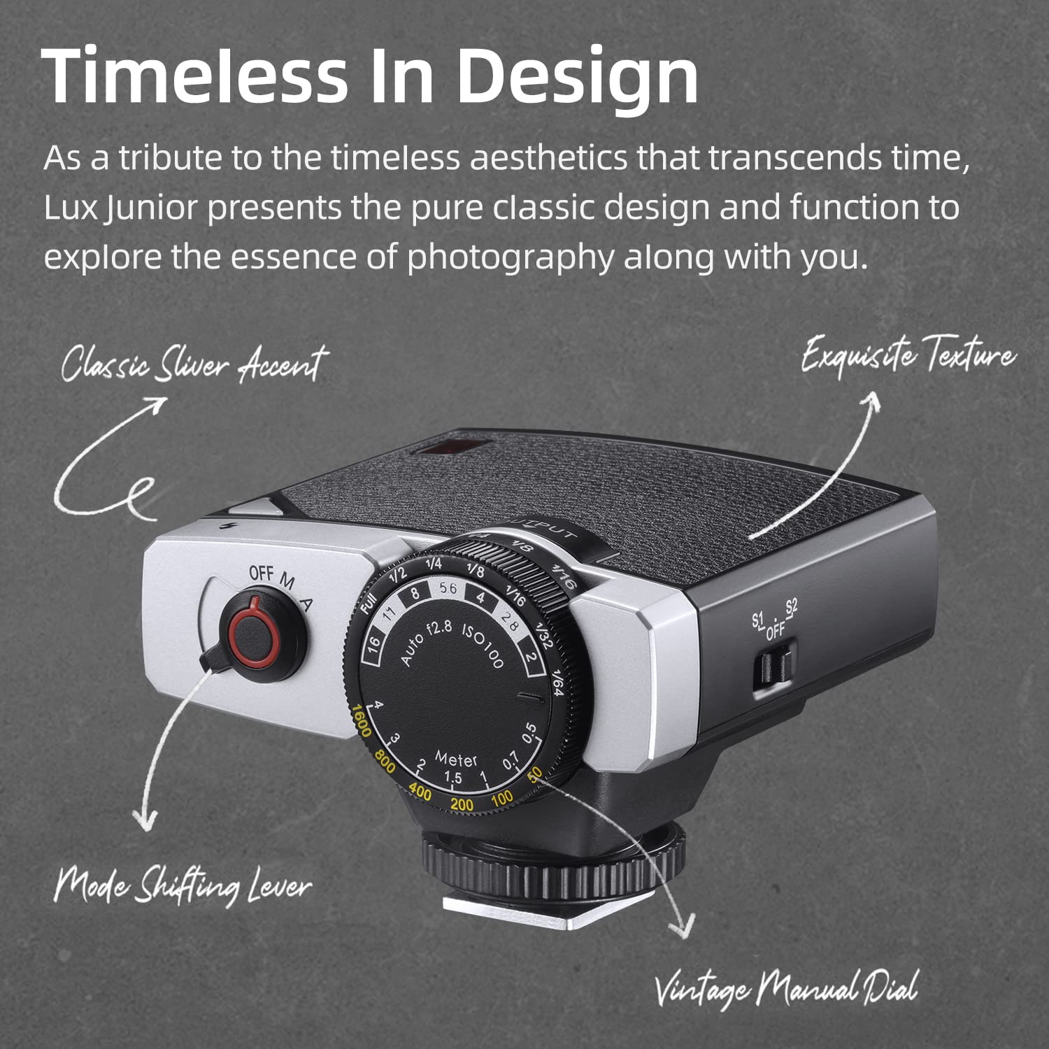 Godox Lux Junior Retro Blitz - Kompakter Kamerablitz Für Fujifilm, Canon, Nikon