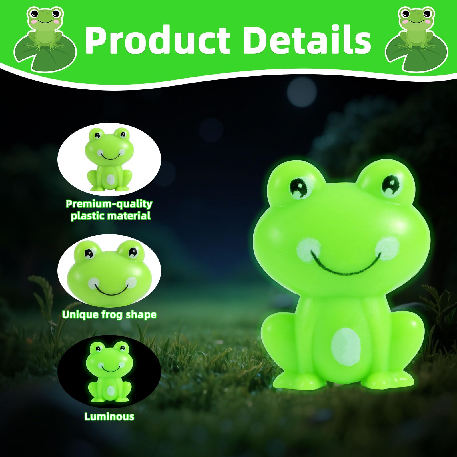 100 Ranocchie Verdi In Plastica, Miniature Realistiche Per Giardino Delle Fate, Decorazione Fai Da Te Per Terrario E Casa Delle Bambole - 2