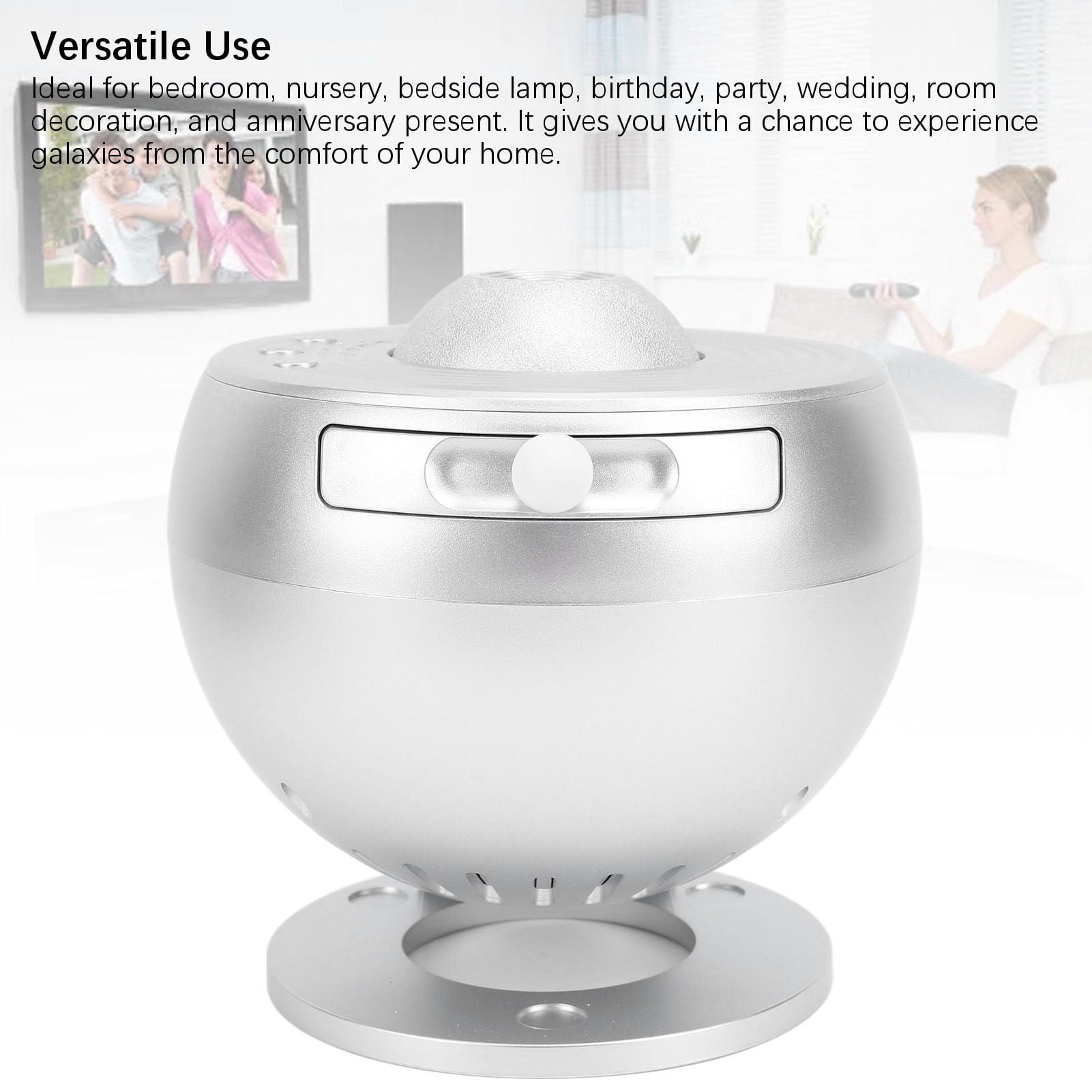 Yctze Lampe Projecteur d'étoiles avec 12 Films Thématiques pour de Magnifiques Projections dans la Chambre et la Décoration de la Maison, Argent (Silver)