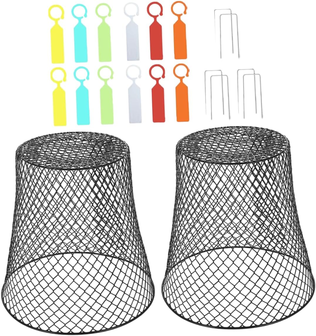 2sets Plant Netting Plant Protection Cage Garden Cages to Keep Rabbits Out Outdoor Covers Wire Protector for Strawberry