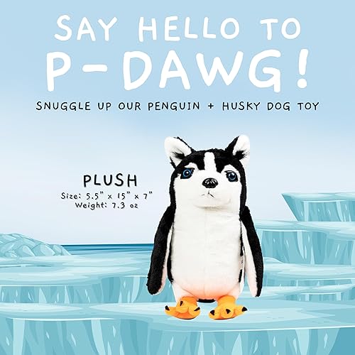 Miniatura 3 de Randimals Mezcla de animales de peluche híbridos de pingüino y perro husky para niñas y niños, personajes de animales abrazables y suaves, juguetes