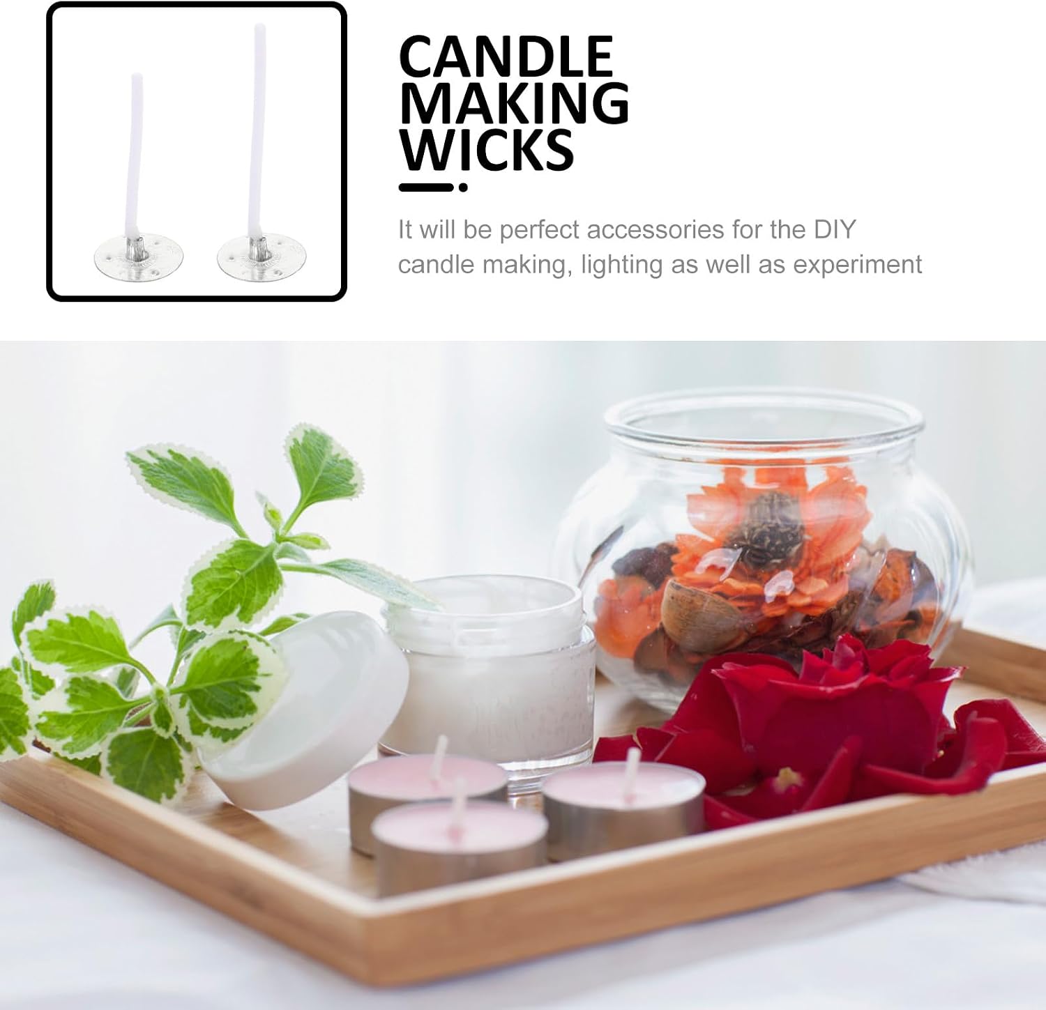 STOBAZA 240pcs DIY Candle Making Tealight Wicks Premium Aluminum Wax Material Suitable for Paraffin Beeswax Vegetable Wax Candles Stable Burn