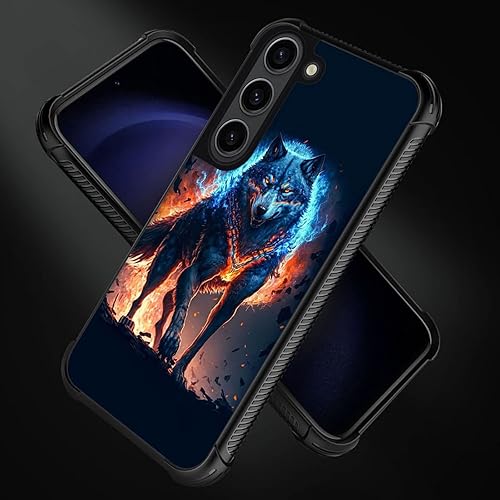 Miniatura 4 de ZHEGAILIAN Funda compatible con Samsung Galaxy S23 Plus, diseño gráfico de lobo en el cielo, acrílico a prueba de golpes, antiarañazos, funda rígida