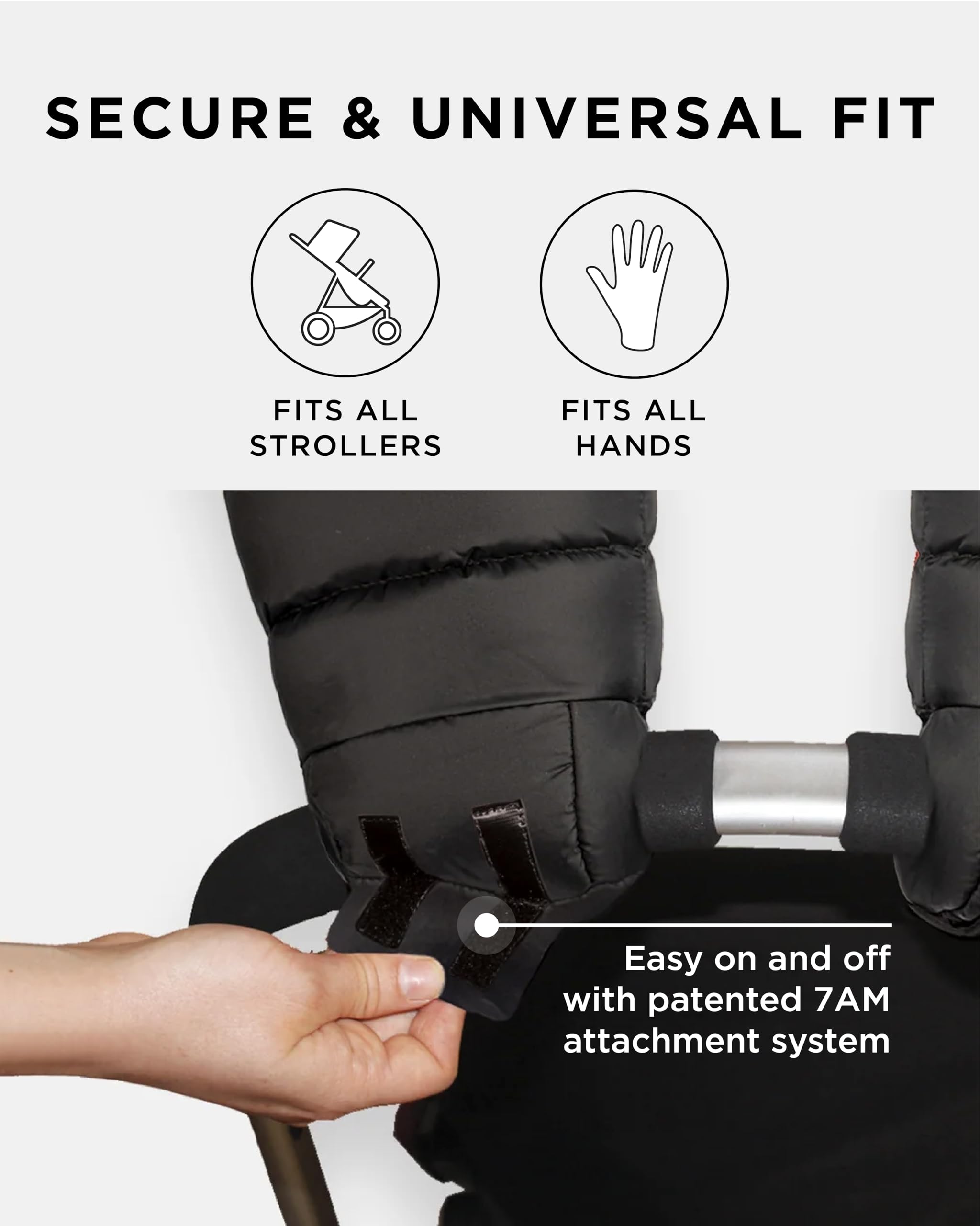 7AM Enfant Stroller Warmmuffs - Handwärmer mit Frostschutz, Kälteschutz, wasserabweisende und warme Handschuhe aus gewachster Baumwolle für Kinderwagen, Buggy- und Babyschale Griff
