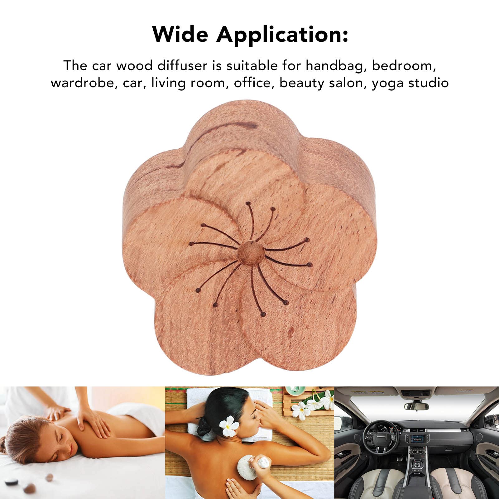 Essential Oil Car Dyfuzor Plum Flower Shape Simple Compact Rosewood Materiał Dyfuzor do codziennego użytku w samochodzie i domu, zestaw 8 szt
