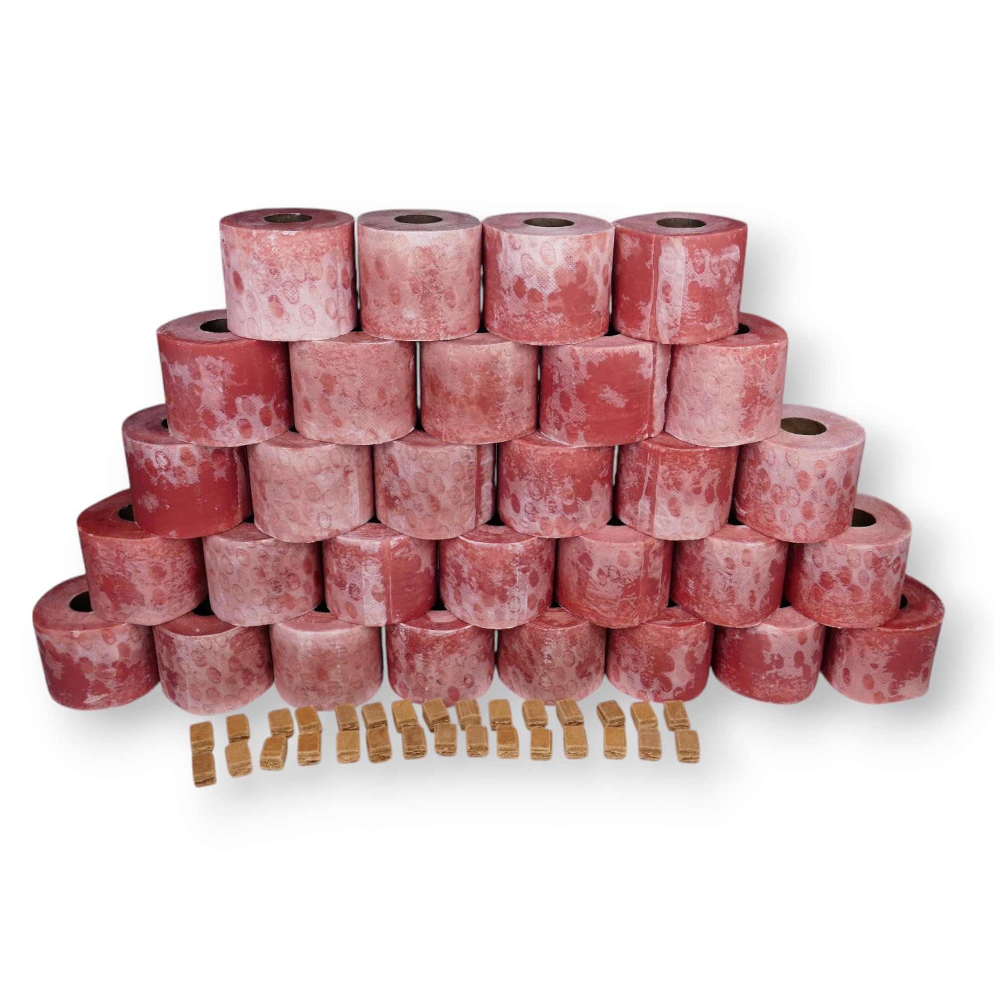 Wachsrollen 30 Stück/Lichtrollen aus 100% Recyclingswachs incl. Anzündwürfel von den Garden Tool Brothers