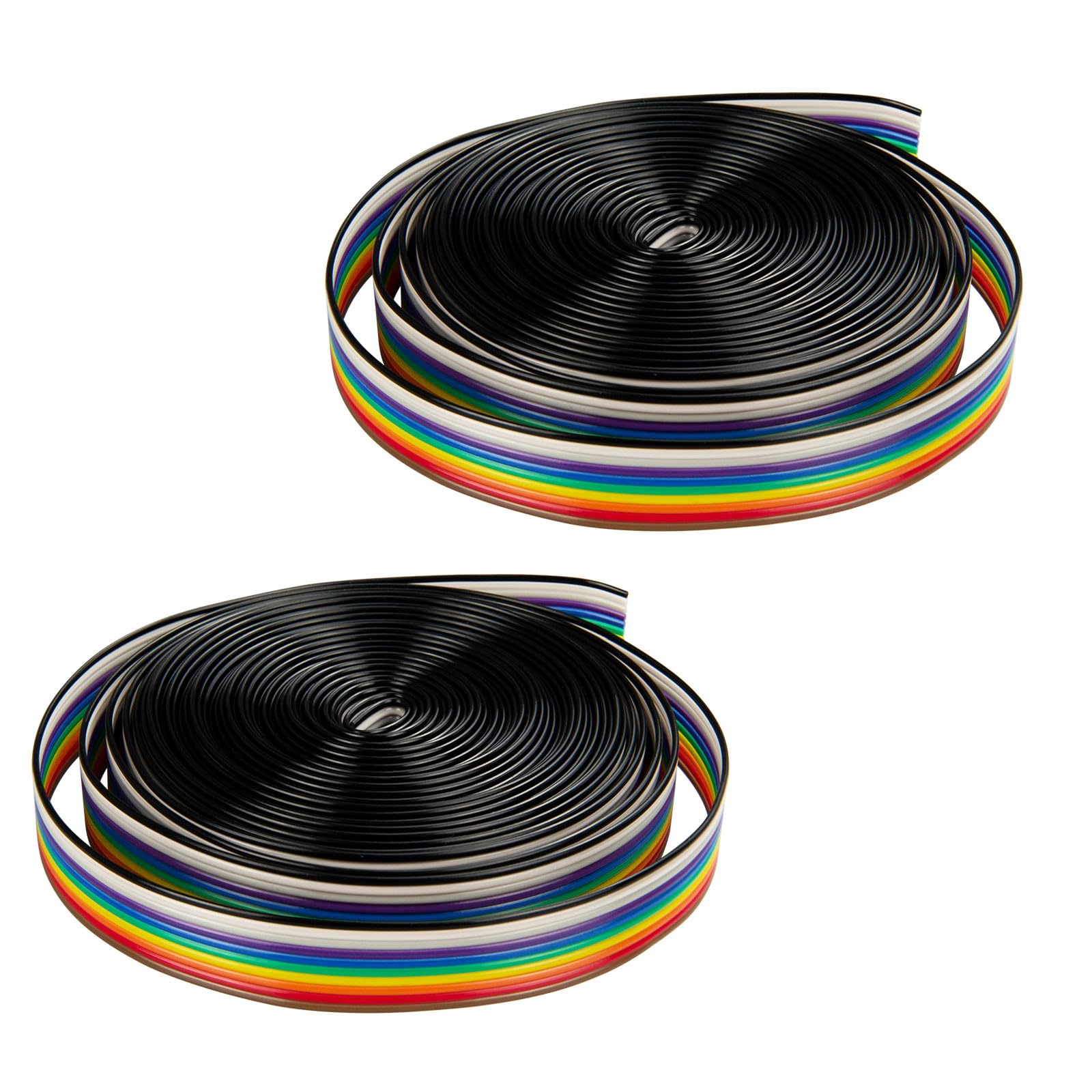 Cable cinta arcoíris para conectores de 2,54 mm, manguera plana flexible de 10 pines y 28 AWG 6