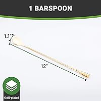 Vista 12 de Restaurantware Bar Lux - Cuchara de barra de 12 pulgadas, 1 cuchara agitadora de cóctel con mango de sacacorchos – Cuchara de mezcla de cóctel