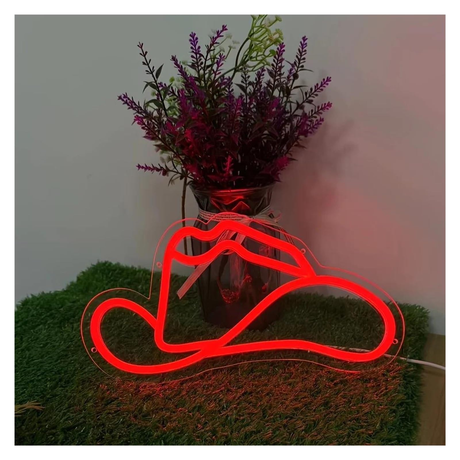 LEMST Sign Lamp Cowboy Hat Neon Sign USB Powered Creative Neon Light for Concert Music Tavern Decor 17.94cmx32.5cm(D)