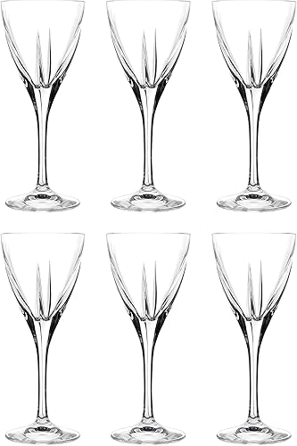 Barski Vaso de licor - Vasos de tallo - Juego de 6 vasos - Cristal - Diseñado - Úsalo para - Jerez - Shot - Vodka - Licor - Cordial - Cada vaso es