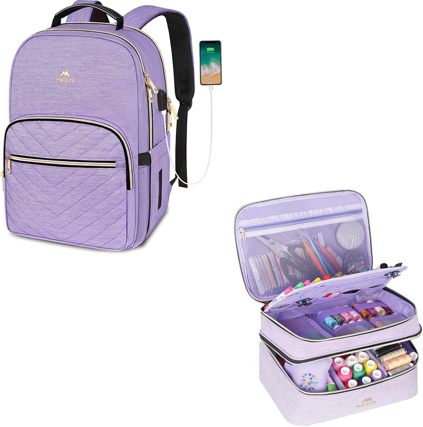 Sewing Supplies Organizer, DoubleLayer Sewing Basket Accessories Organizer Storage