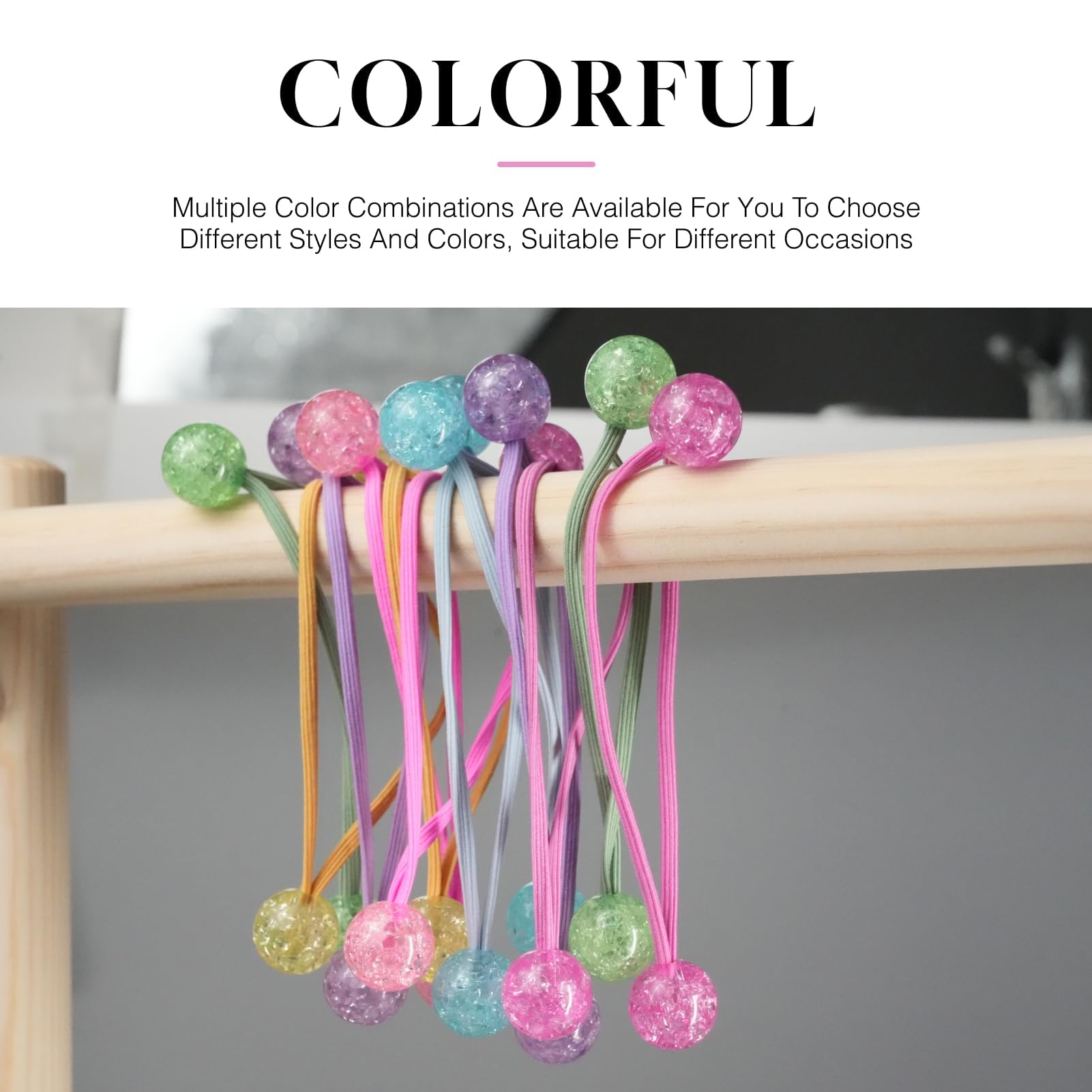 12PCS Ball Bobbles, Girl's Elastic Ponytail Holders - Image 4