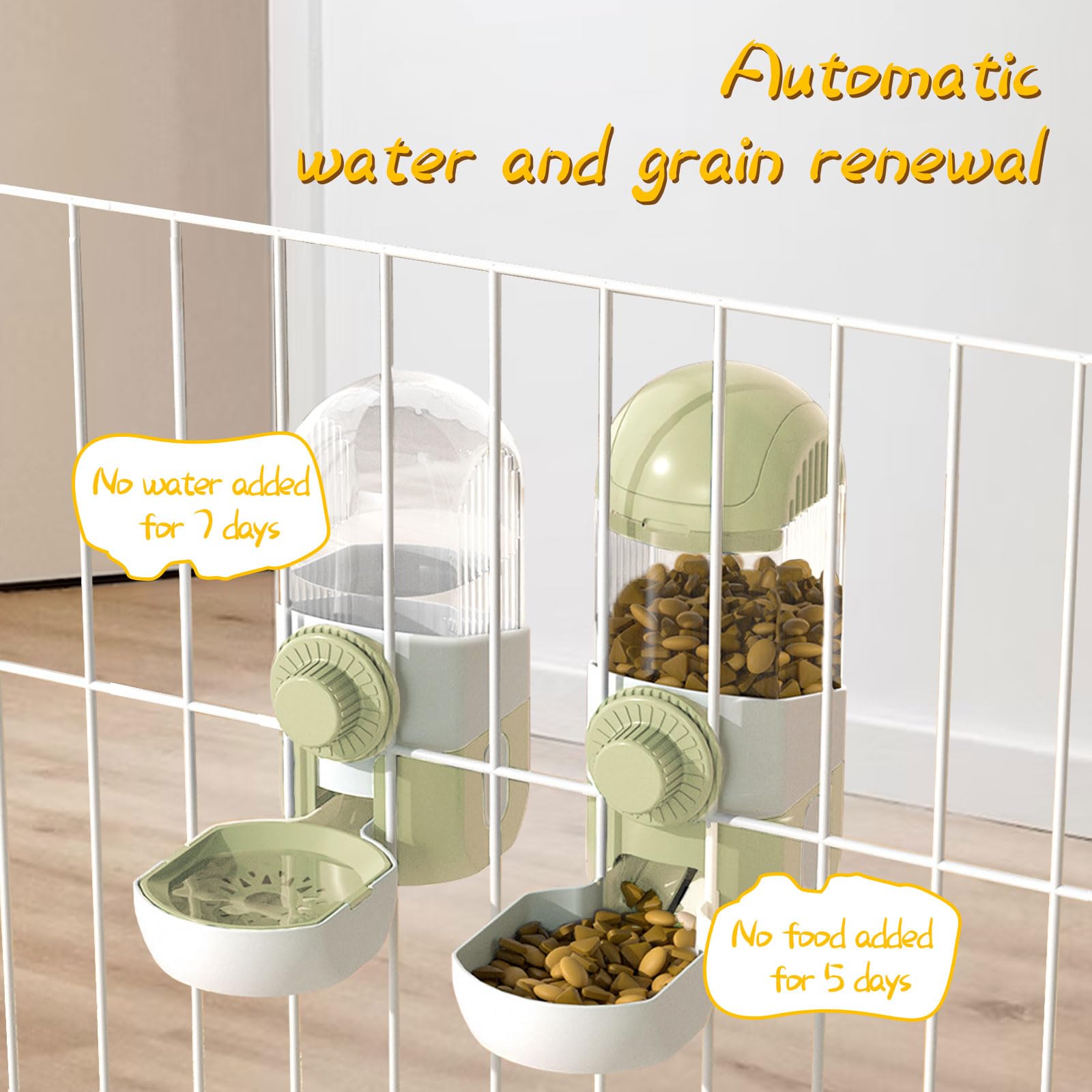 Automatischer Futterspender & Wasserspender Für Käfige – Schwerkraft-System Für Kaninchen, Meerschweinchen Etc.
