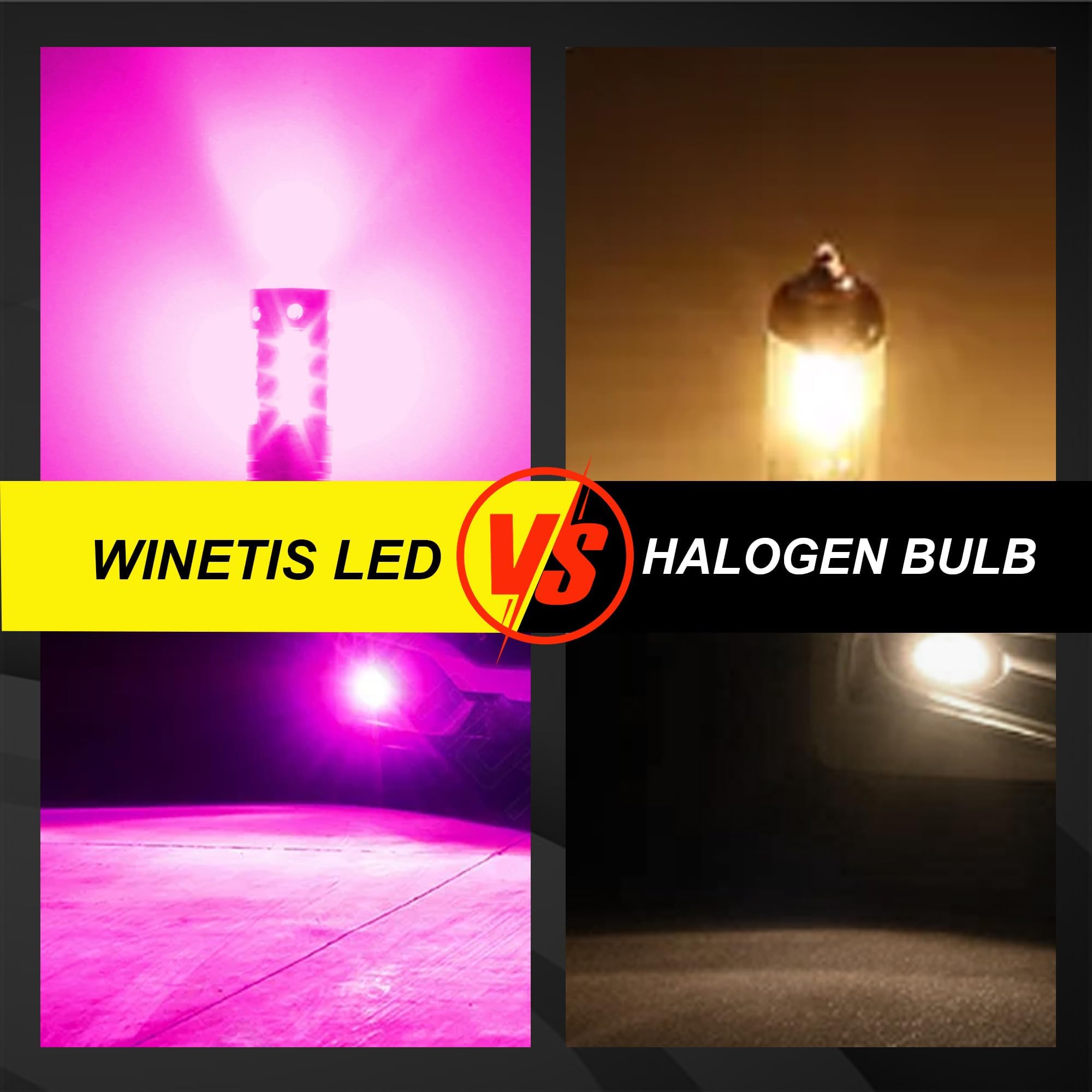WINETIS H3 LED Fog Light DRL Driving Light Bulbs Extremely Bright Purple Pink Replacement for Cars 3030SMD (2pcs)