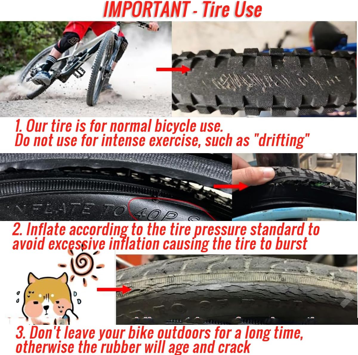 Mountain Bike Tires, CATAZER 27.5x2.125 29x2.125 Bicycle Tubeless Tire Wear Resistant Durable for Bicycle Tire Replacement