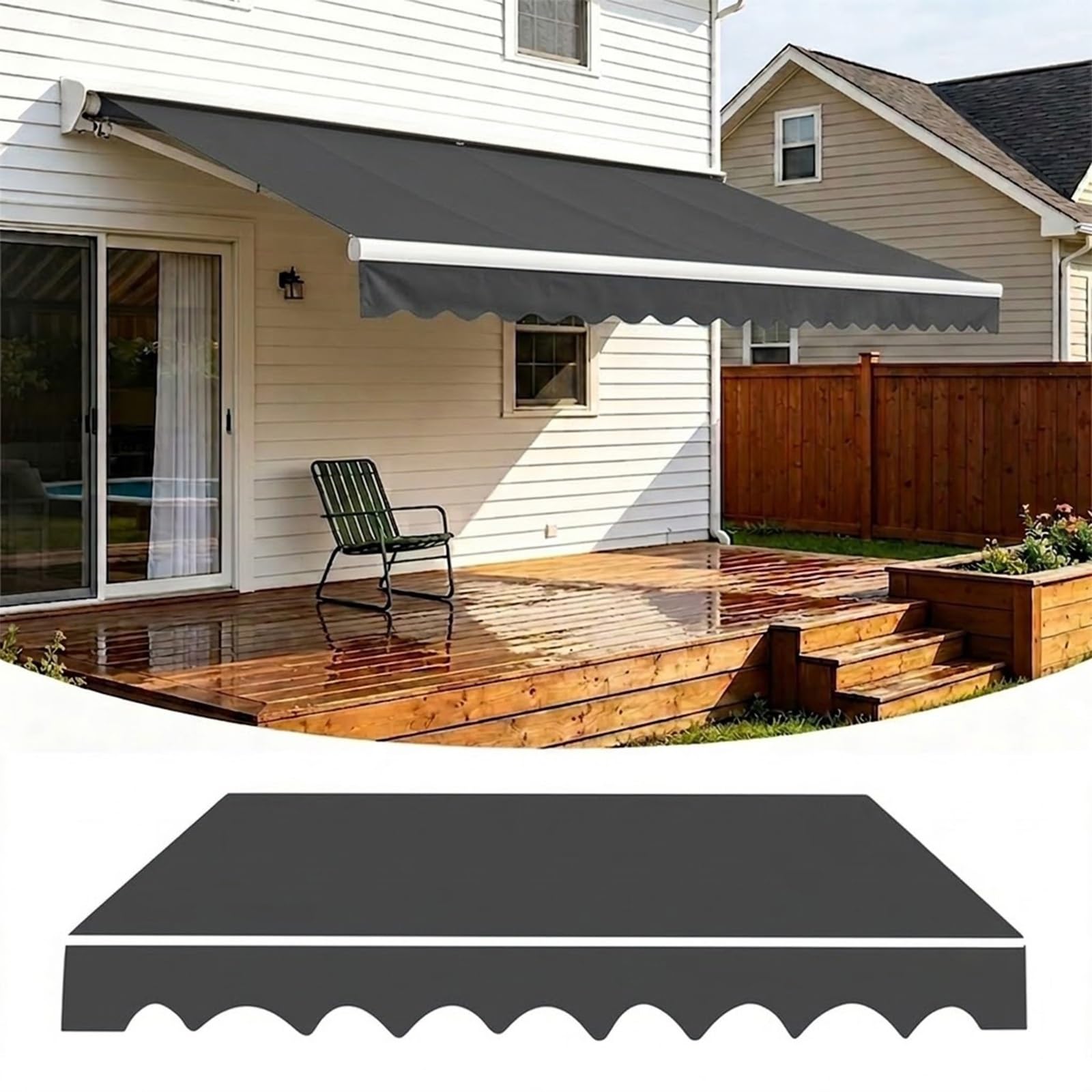 Tela de repuesto para toldo de patio 350x400 lona parasol jardín