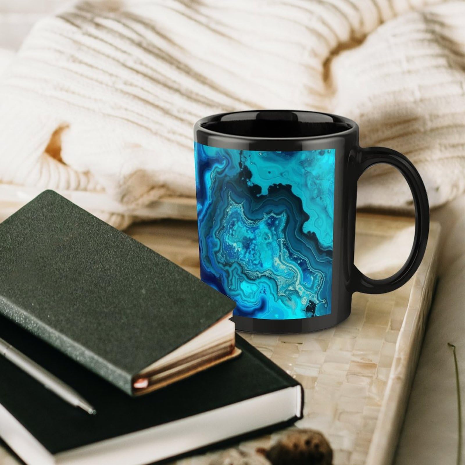 Amazon.com | NTVOWPZO Coffee Mugs Large Coffee Mugs Ceramic Coffee Mugs  Bright Aqua Blue Turquoise Mug with Handle Travel Coffee Cup Funny Mug Tea  Cups with Handle for Hot Cold Beverages: Coffee
