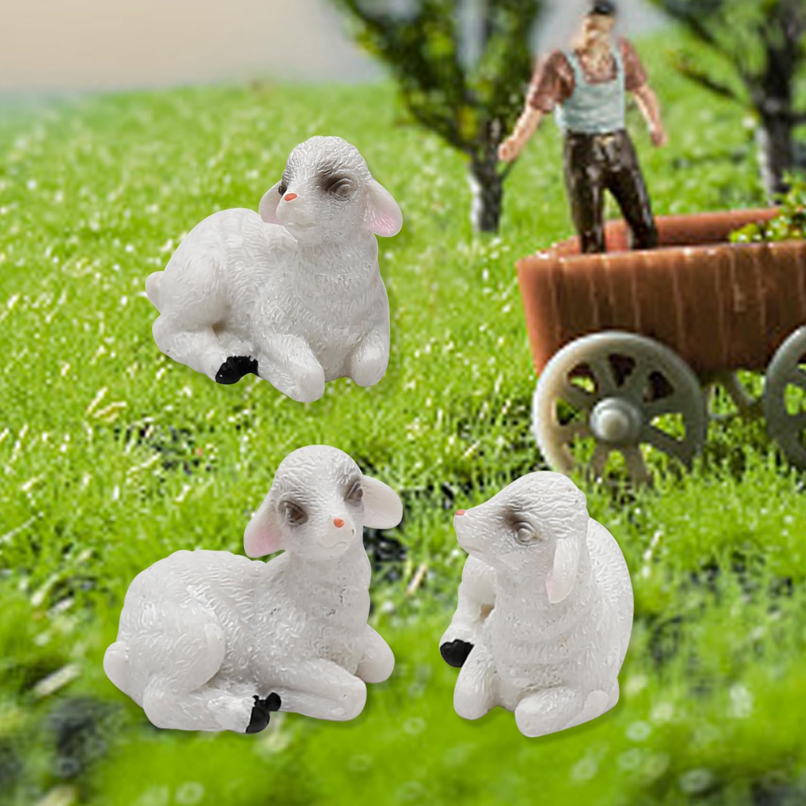 ナオ　羊 置物 インテリア ミニチュア 7体セット×45個 ナオ 羊 置物 インテリア ミニチュア 7体セット×45個 ナオ 羊 置物