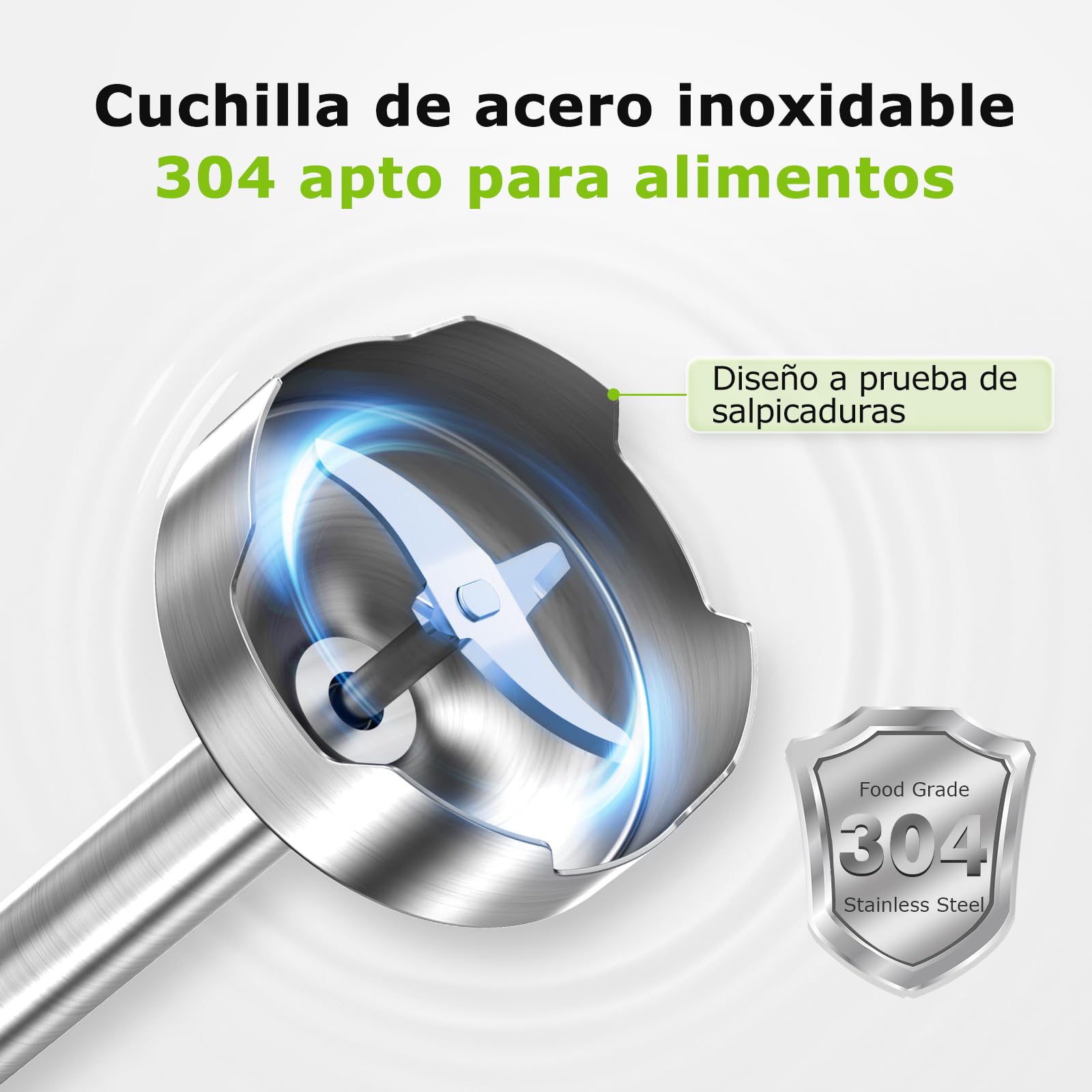 Bonsenkitchen Batidora de Mano 4 en 1, 1000W Batidora de Inmersión de Acero Inoxidable con 12 Velocidades y Función Turbo, Incluye Batidor, Vaso Medidor 700ml y Picador, Batidora Multifunción