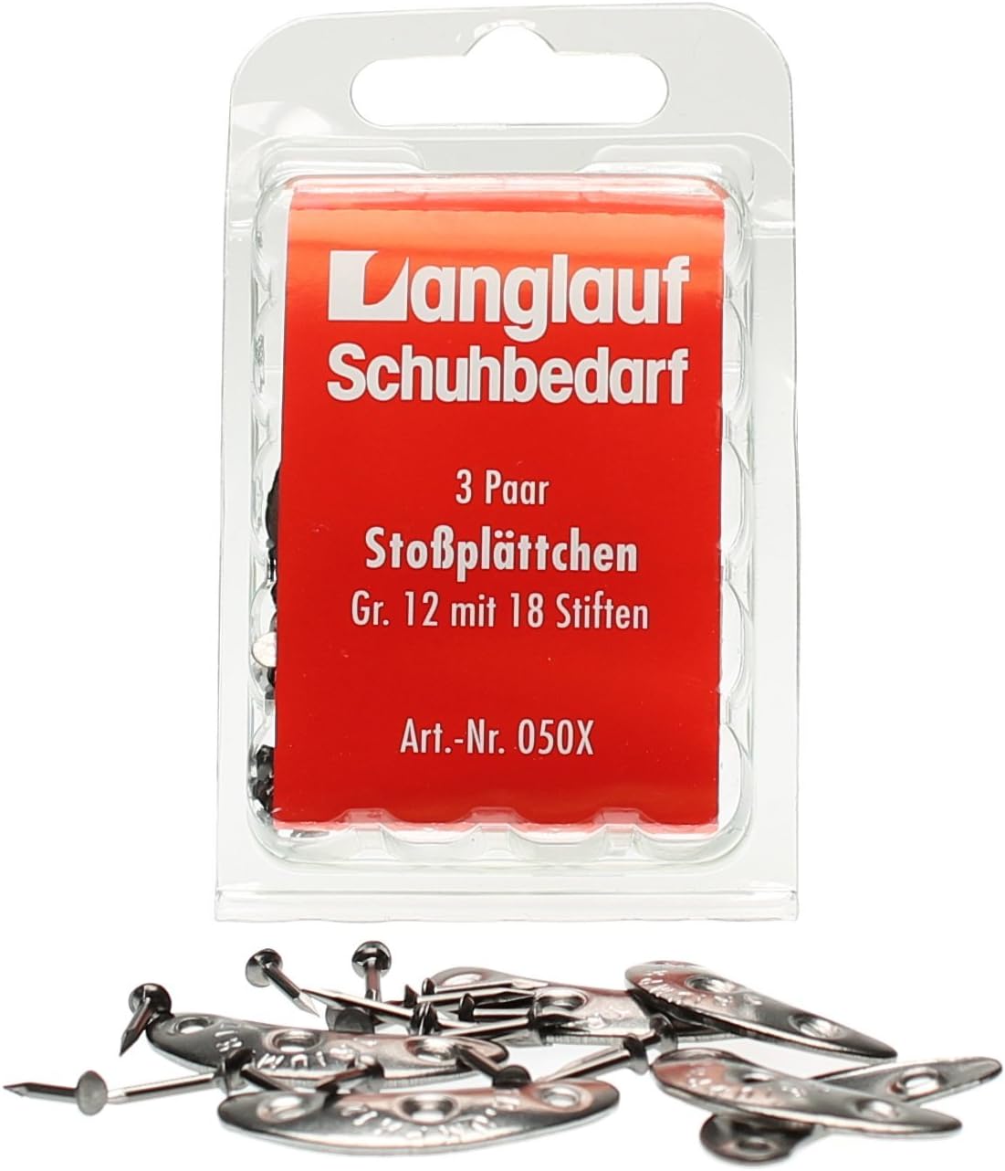 Langlauf Metal Heel and Toe Segs - Size: 12 - Heel Protectors 3 Pairs with 24 Nails.