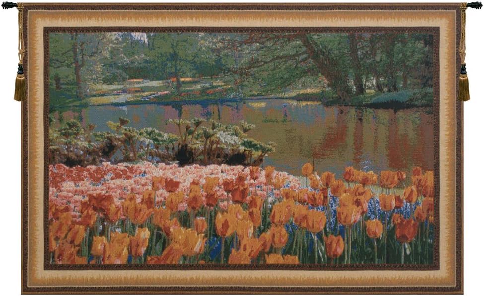 Keukenhof I Belgian Tapestry - 97 in. x 62 in. Cotton/Viscose/Polyester by Charlotte Home Furnishings