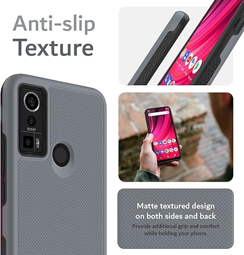 Miniatura 5 de TUDIA DualShield Grip - Funda protectora diseñada para BLU S91 Pro 2022, MergeGrip a prueba de golpes, de grado militar, delgada, de doble capa