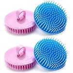 Aroveea Hair Scalp Brush Dandruff Cleaning Brush Shower Scalp Shampoo Brush Scalp Massager Pack of 4(Blue and Pink)