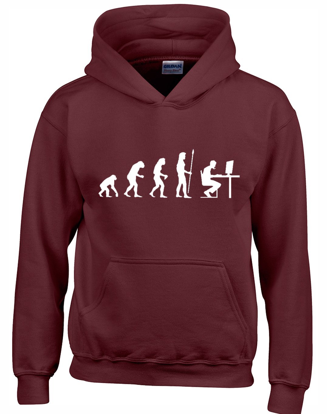 Crown Designs Men's Maroon The Evolution Of A Pc Gamer Cool Video Game Fan Gift Unisex Hoodies For Wo & Teenagers - /Xx-Large