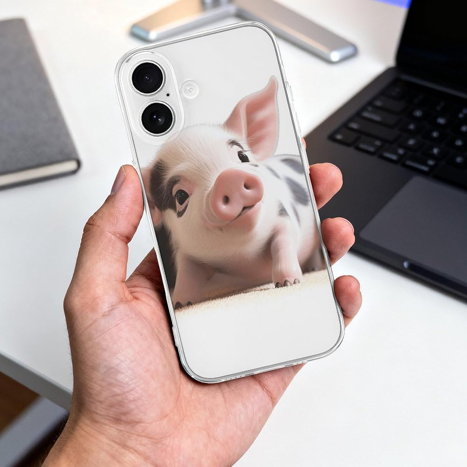 Clear Phone Case for iPhone 17 Case, Cute Pet Animals Prints Shockproof TPU Cell Cover with Wireless Charging, Anti-Yellowing, Transparent image 4