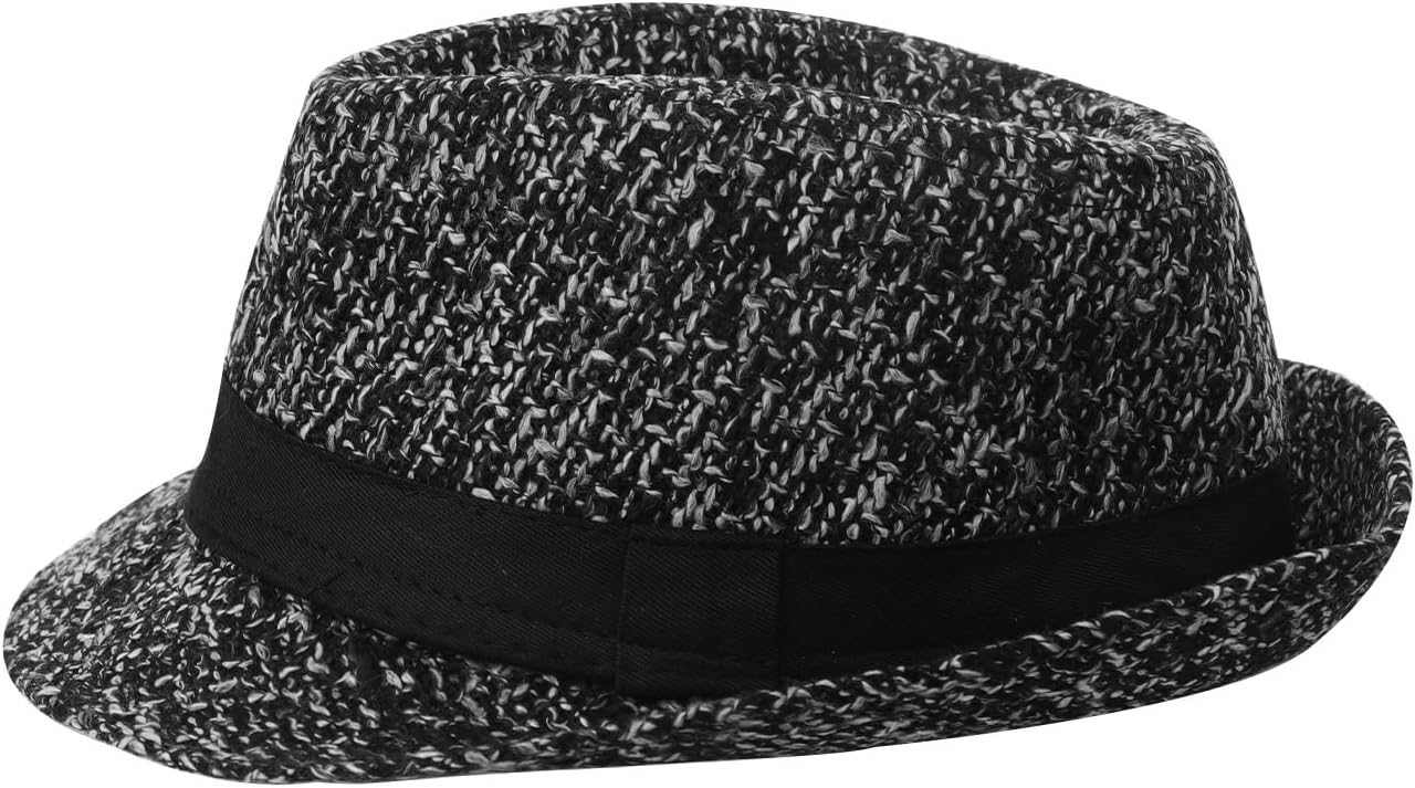 Men Felt Manhattan Fedora Hat Gangster Trilby Vintage 20s Trilby Fedora-Hat Short Brim Gangster Panama Hat Felt Jazz Cap